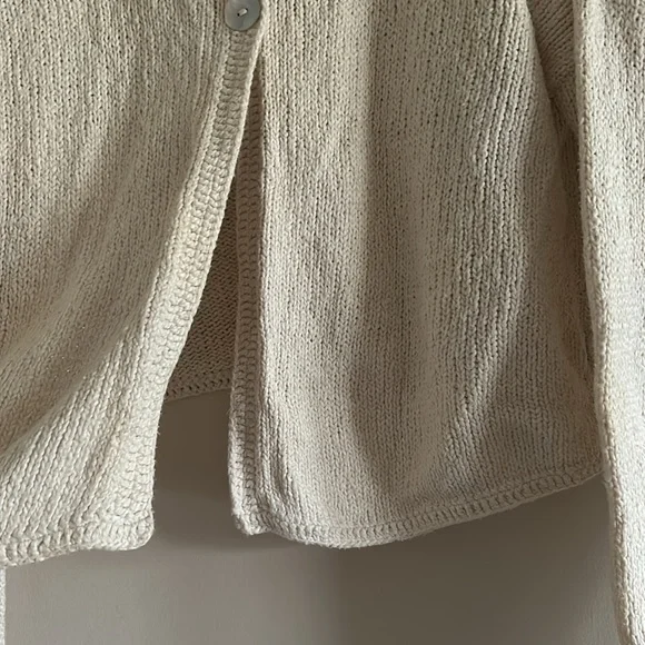 Vtg M. Gibson Peruvian Cream 100% Cotton Embroidered Cardigann Outlander - Picture 10 of 13
